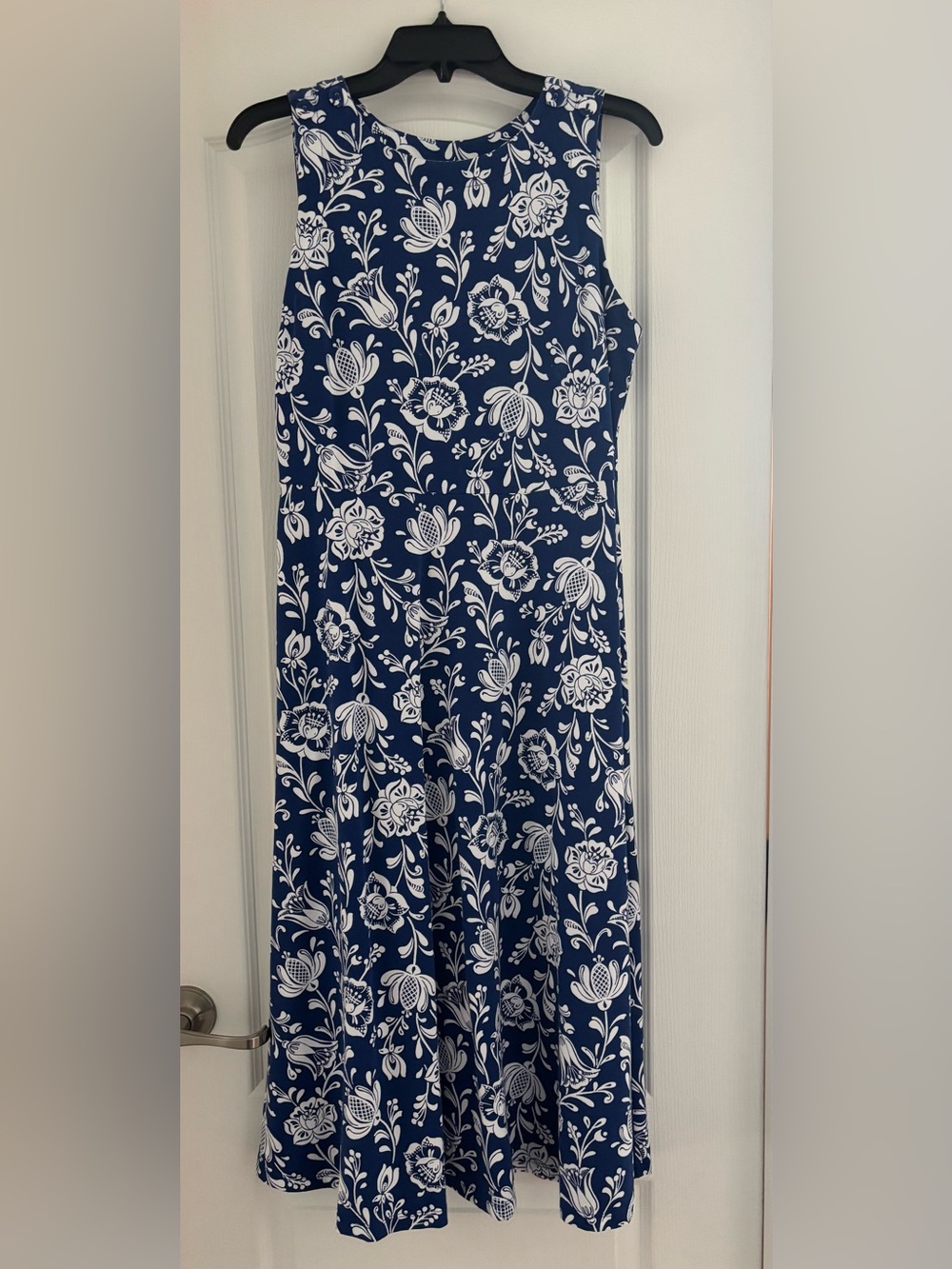 croft & barrow Navy Floral Sleeveless Maxi Dress